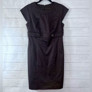 OCOC Sheath Cap Sleeve Zip Back Dress Brown Size 8 💗